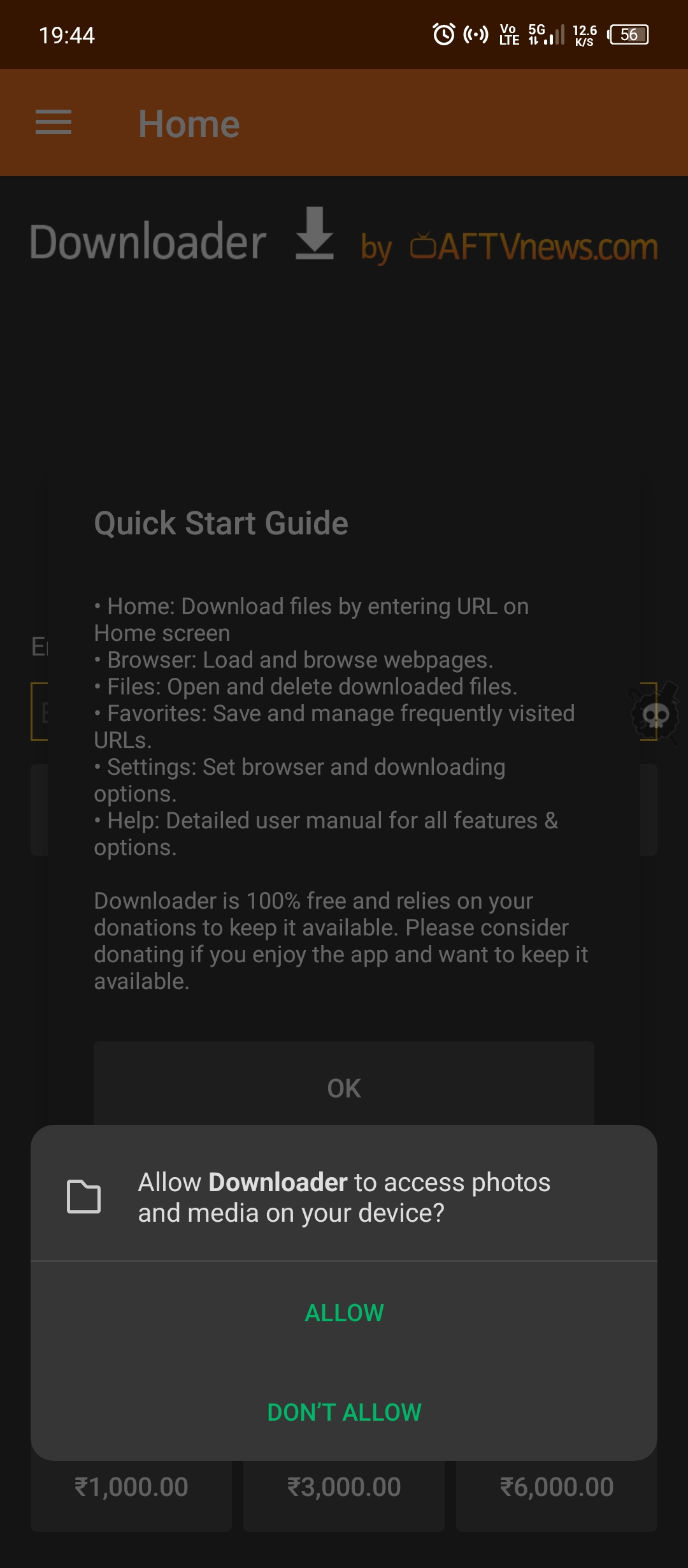 Permitir que la aplicación Downloader acceda al almacenamiento